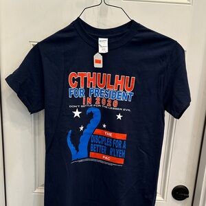 Gildan Navy Cthulhu Graphic T-Shirt